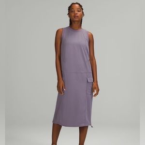 EUC Purple Lululemon Pocketed Drop Waist Midi Dress Size 8